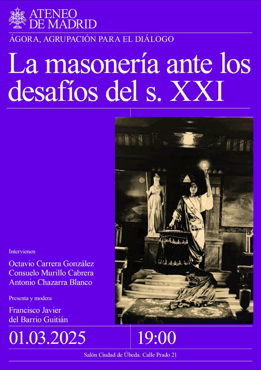 AntonioChazarra's tweet photo. Este sábado hemos compartido en @ateneodemadrid los retos de la #masoneria en el siglo XXI con Octavio Carrera, Consuelo Murillo y Paco del Barrio. https://t.co/SrLwwO4r46