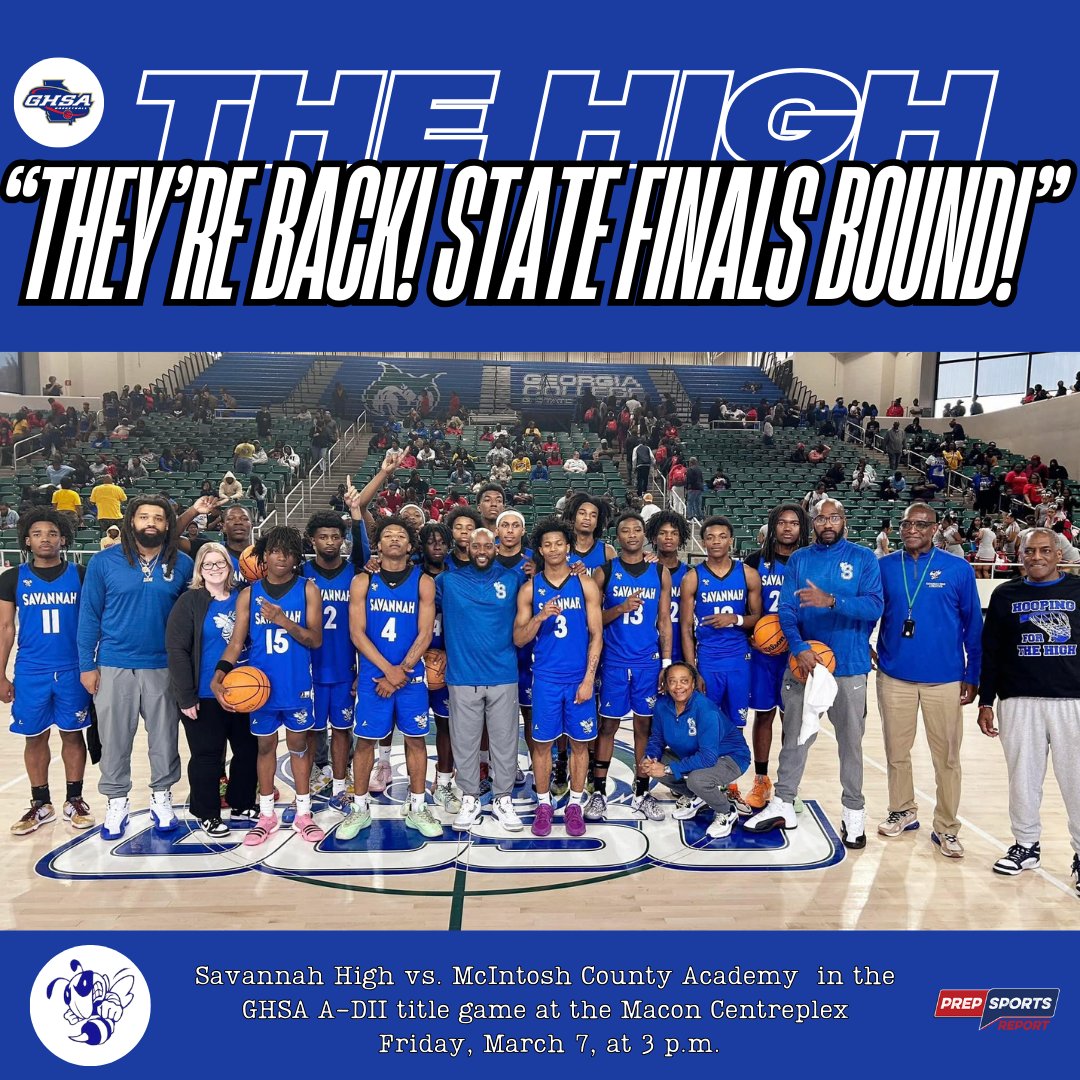 Karl DeMasi (@kdsportsreport) on Twitter photo 🏀 THE HIGH IS HEADED TO THE SHIP! 💙 Savannah High takes on McIntosh County Academy for the GHSA A-DII title 🏆 March 7, 3 PM, Macon Centreplex! Let’s bring the "SHIP" home! 🔥 <a href="/shs_bluejackets/">SHS Blue Jackets</a> <a href="/SCCPSS_HPEA/">SCCPSS Health, Physical Education & Athletics</a> <a href="/Coach_GBrown/">George Brown</a> <a href="/OfficialGHSA/">GHSA</a>
#basketball #BlueJackets 🏀 THE HIGH IS HEADED TO THE SHIP! 💙 Savannah High takes on McIntosh County Academy for the GHSA A-DII title 🏆 March 7, 3 PM, Macon Centreplex! Let’s bring the "SHIP" home! 🔥 <a href="/shs_bluejackets/">SHS Blue Jackets</a> <a href="/SCCPSS_HPEA/">SCCPSS Health, Physical Education & Athletics</a> <a href="/Coach_GBrown/">George Brown</a> <a href="/OfficialGHSA/">GHSA</a>
#basketball #BlueJackets