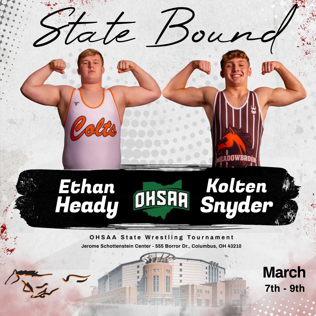 Congratulations to Ethan Heady and Kolten Snyder on advancing to the State Wrestling Tournament!