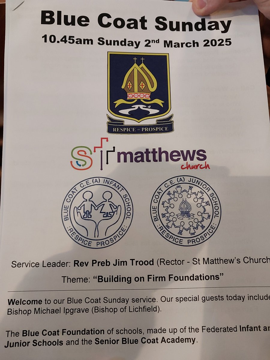 StMatthewsWMP's tweet photo. PCSO's from @stmatthewswmp Ts1&amp;3 attended @bluecoatschool Sunday service. Good to see present and past students from all 3 schools get involved. Good to be part of, and the school to celebration in their local community @stmatthews #buildingfirmfoundations https://t.co/U3IqIFwWGn