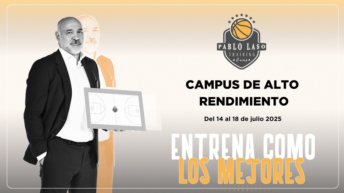 GIGANTESbasket's tweet photo. ¿Quieres entrenar como un profesional de la mano de Pablo Laso?

✅ Régimen interno o externo.
✅ Programa especial +18 para jugadores nacidos del 2004 al 2007.

El @pablolasoTCamp garantiza un alto rendimiento.

👉​ ¿Quieres saber más? https://t.co/PEntk4qGuH https://t.co/GxwJdEMp4P