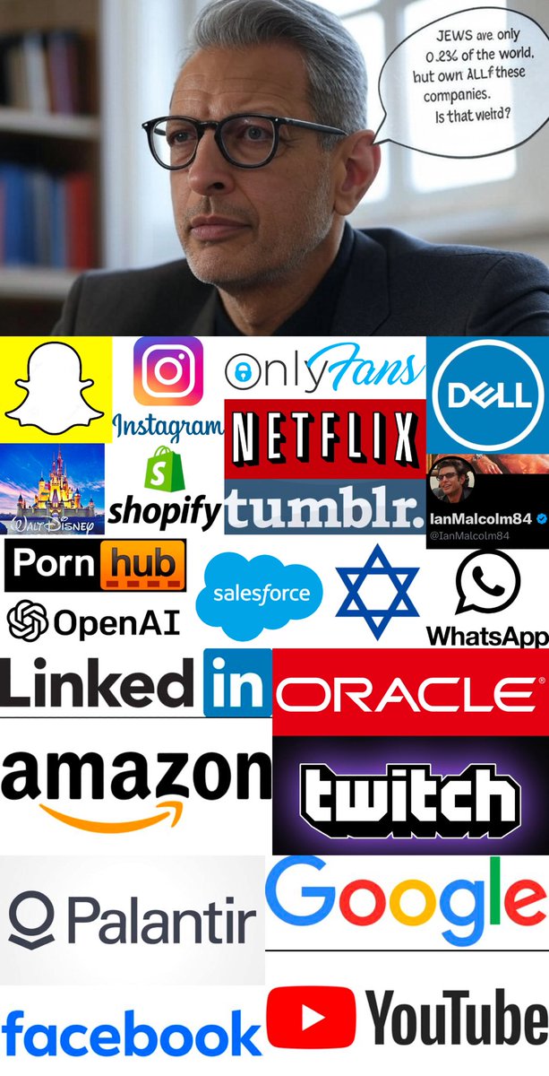 IanMalcolm84's tweet image. Would it be weird if a group making up only 0.2% of the world ran ALL of these companies?

What if that group also owned 96% of the media?