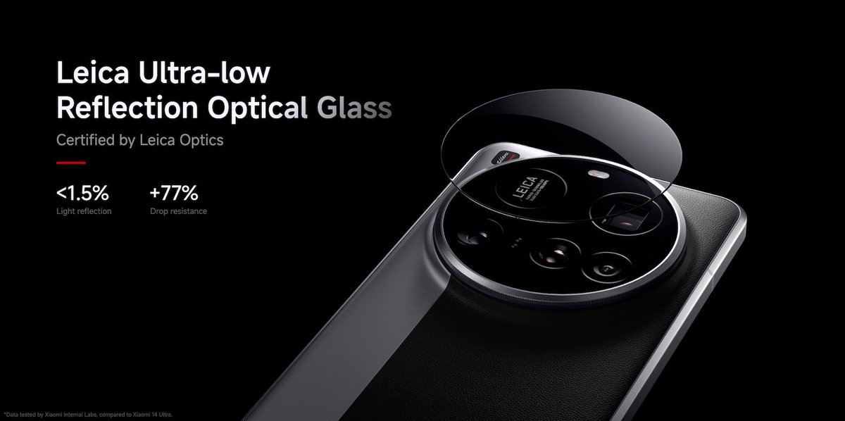Xiaomi's tweet photo. #Xiaomi15Ultra enhances optical performance with Leica, featuring advanced lens materials and an improved anti-reflective coating for exceptional clarity. Its 13-channel spectral sensor ensures accurate color balance.

#XiaomiLaunch https://t.co/nUftY0cxxt