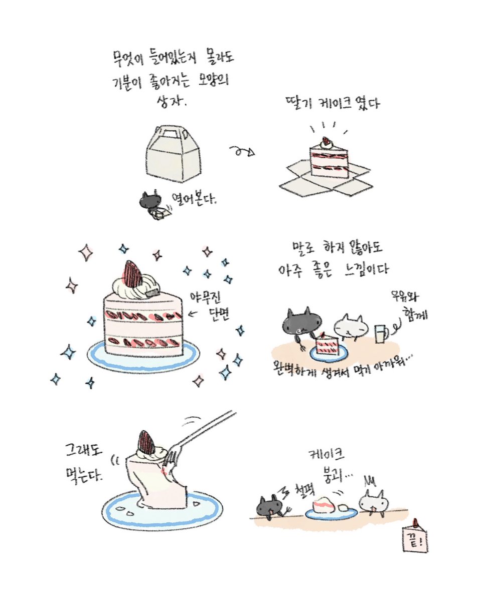 무엇이 들어있는지 몰라도
기분이 좋아지는 모양의
상자 。。🍰