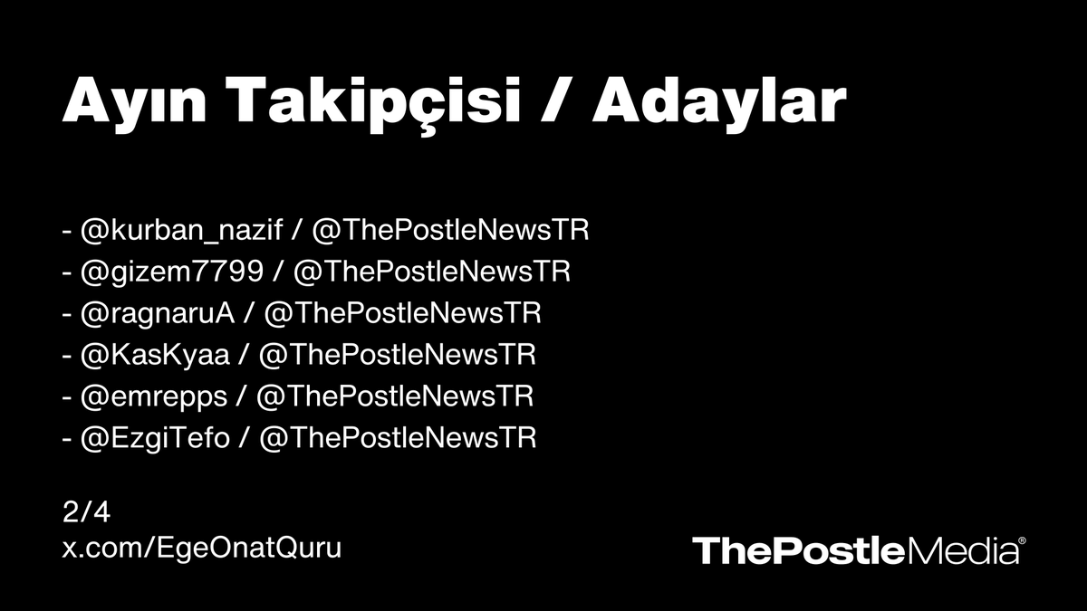 En aktif takipçilerimizi iPhone 16 ile ödüllendirdiğimiz 'Ayın Takipçisi' programımızda ikinci ay sonuçlandı.

Programımıza katılımınız için teşekkür ederiz.

Programımız, 2025 yılı boyunca tüm hızıyla devam edecektir.  

Tüm kazananlar ile önümüzdeki 72 saat içerisinde iletişime