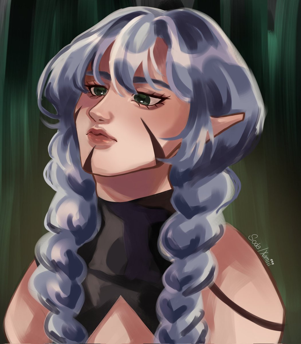 Joining <a href="/ghoulthiccc/">𝘔𝘢𝘥𝘦𝘭𝘦𝘪𝘯𝘦 ⋆⭒˚.⋆ 👽</a> dtiys  featuring Palladium in cute twin braids cuz he's such a princess :3 

#dtiys #ArtistOnTwitter #artmoots