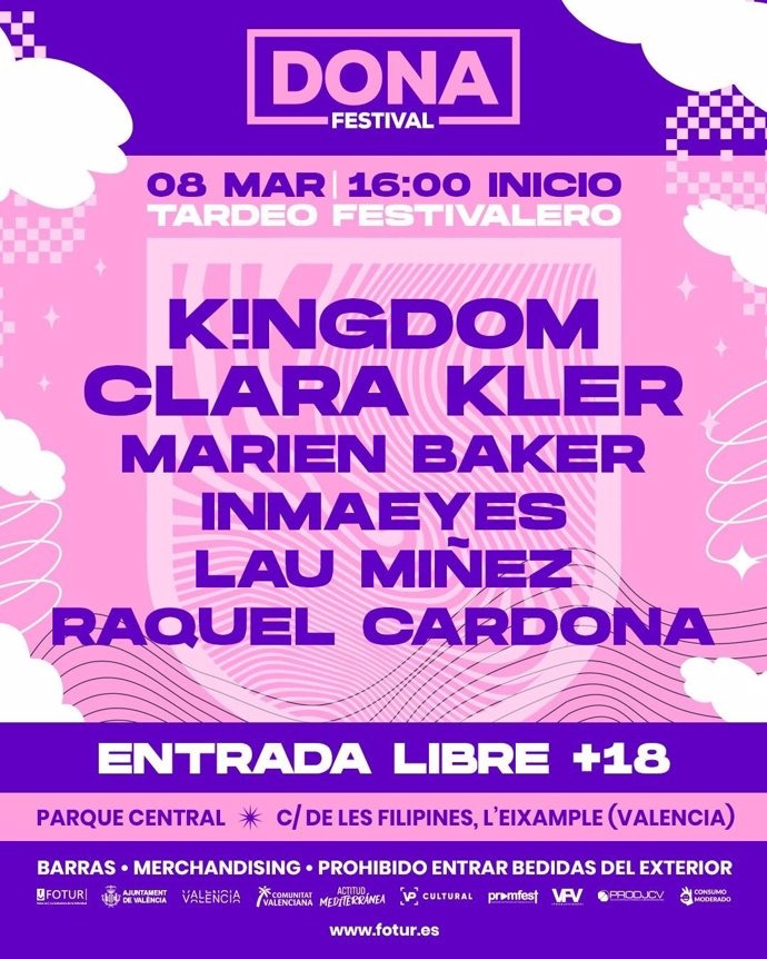 AjuntamentVLC's tweet photo. 🎤Arriba el #DonaFestival de les #Falles25 en el #ParcCentral.

🚺Un festival que visibilitza el talent femení, format per grans referents femenines de la música electrònica🎵

🗓8 de març
🕒Des de las 16h

🔗 https://t.co/NG1jqqSDzB https://t.co/f99Nts3To4