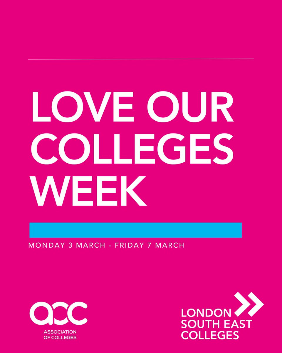 London SE Colleges (@lsecolleges) on Twitter photo We are thrilled to share that #CollegesWeek2025 is taking place from Monday 3 March to Friday 7 March. The week will highlight the fundamental role colleges have in building brighter futures for students, and staff! <a href="/AoC_info/">Association of Colleges (AoC)</a> We are thrilled to share that #CollegesWeek2025 is taking place from Monday 3 March to Friday 7 March. The week will highlight the fundamental role colleges have in building brighter futures for students, and staff! <a href="/AoC_info/">Association of Colleges (AoC)</a>