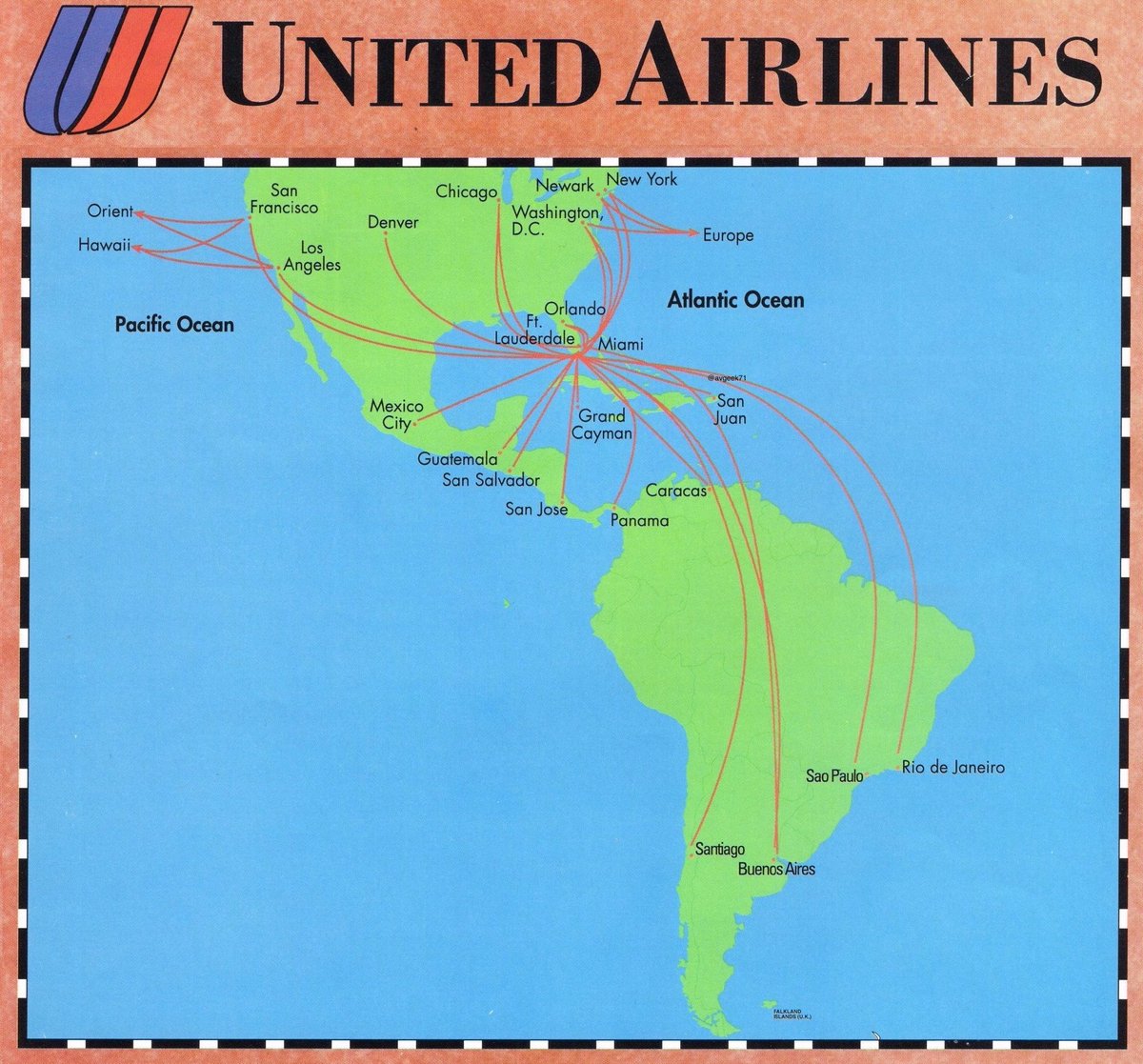 AvGeek71's tweet image. United tried to establish a hub in Miami to serve Latin and South America, but American was too far ahead. Gulfstream set up intra-Florida service, but that didn&apos;t help. January, 1996. #avgeek #avgeeks #aviation #travel #UnitedAirlines