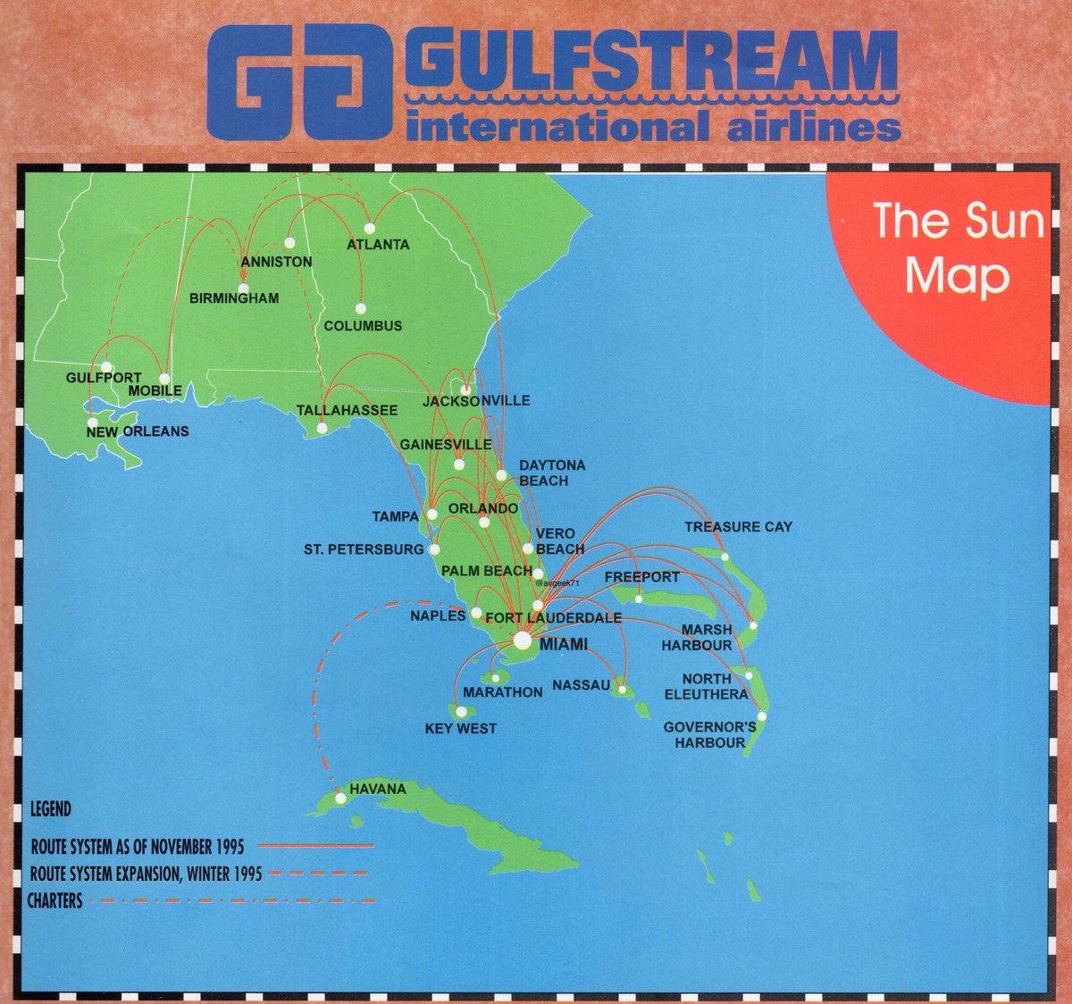 AvGeek71's tweet image. United tried to establish a hub in Miami to serve Latin and South America, but American was too far ahead. Gulfstream set up intra-Florida service, but that didn&apos;t help. January, 1996. #avgeek #avgeeks #aviation #travel #UnitedAirlines