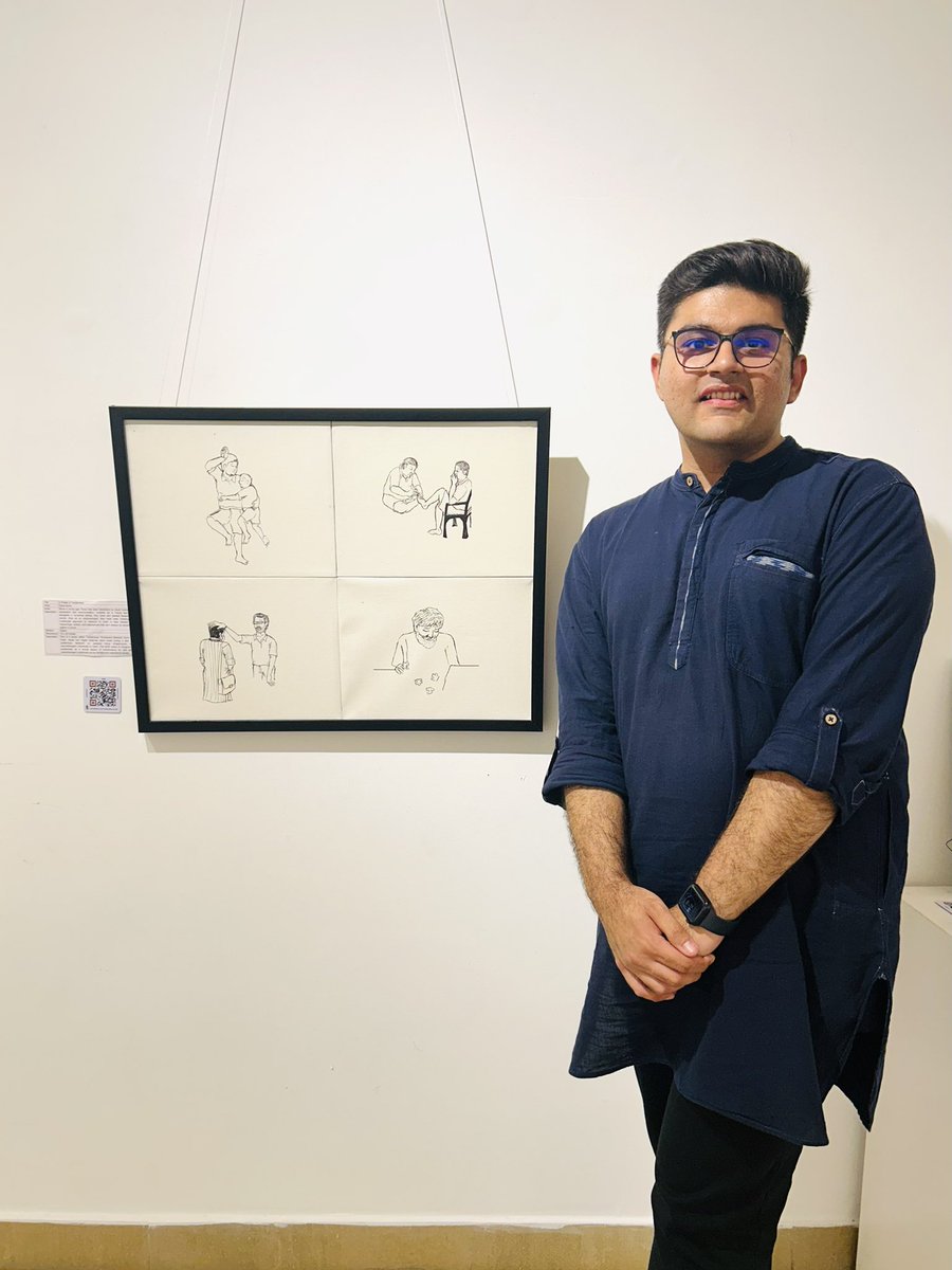 ‘In Praise of Tenderness’, a series of my fieldwork sketches, was on display as part of ‘Accessible Aesthetics’, an inclusive art exhibition at the State Gallery of Art Hyderabad. I foregrounded tenderness as a crucial aspect of homemaking for/with neurodivergent individuals.