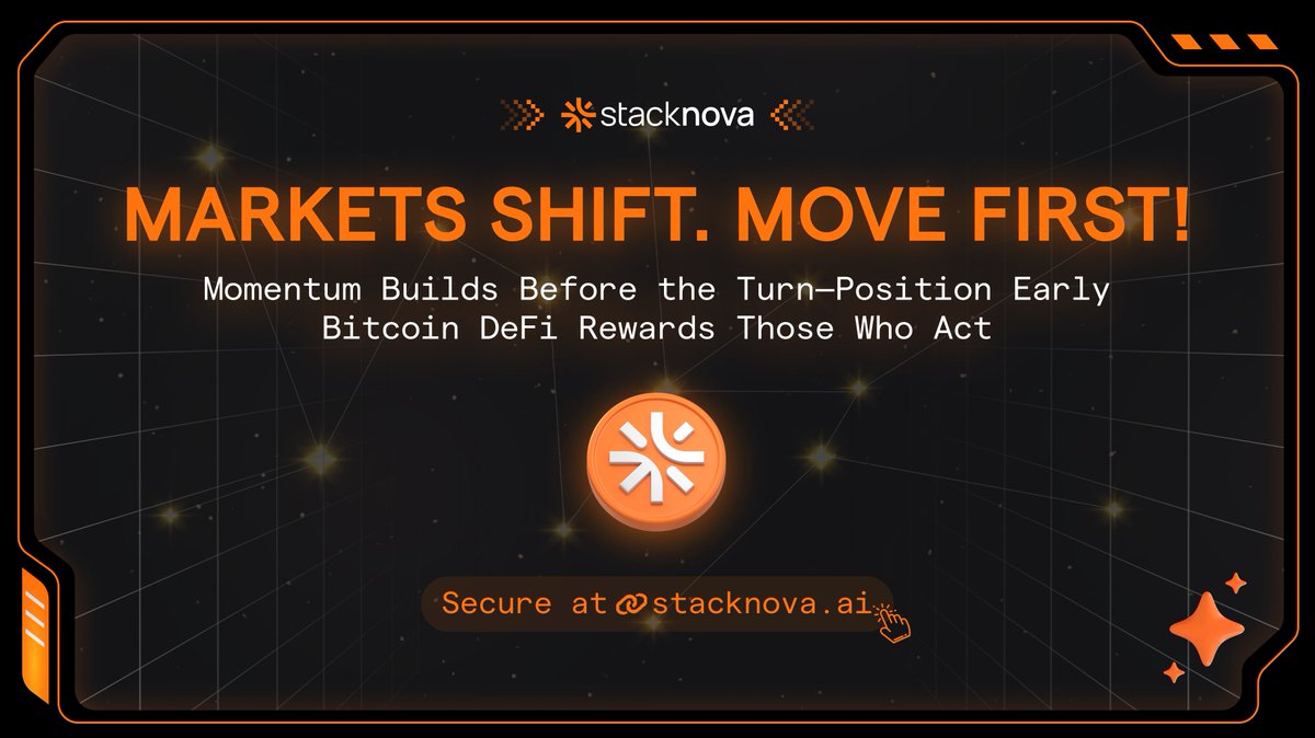 Stacknova AI | $SNOVA (@stacknovabtc) on Twitter photo 🔥 MARKETS SHIFT. OPPORTUNITIES DON'T WAIT 🚀
Momentum is built before the turn—<a href="/StacknovaBTC/">Stacknova AI | $SNOVA</a> is shaping Bitcoin DeFi’s future.
💰 $SNOVA at $0.045 (70% below listing)
⚡ 111.5% APY + referral rewards
⏳ Will you be ahead when it happens? 👀
👉 stacknova.ai 🔥 MARKETS SHIFT. OPPORTUNITIES DON'T WAIT 🚀
Momentum is built before the turn—<a href="/StacknovaBTC/">Stacknova AI | $SNOVA</a> is shaping Bitcoin DeFi’s future.
💰 $SNOVA at $0.045 (70% below listing)
⚡ 111.5% APY + referral rewards
⏳ Will you be ahead when it happens? 👀
👉 stacknova.ai