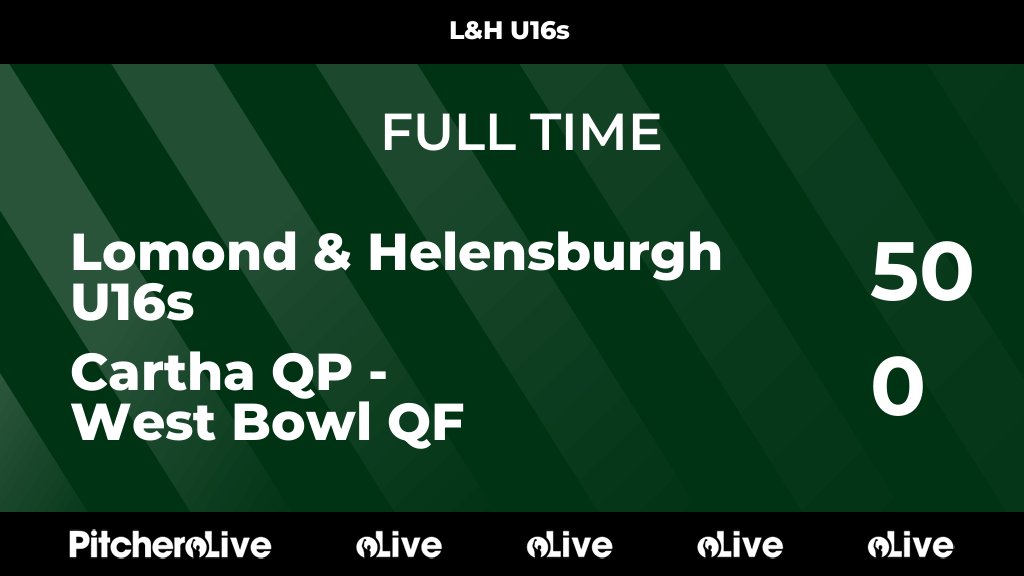 FULL TIME: Lomond &amp; Helensburgh U16s 50 - 0 Cartha QP - West Bowl QF
#LOMCAR #Pitchero
helensburghrugby.co.uk/teams/254025/m…