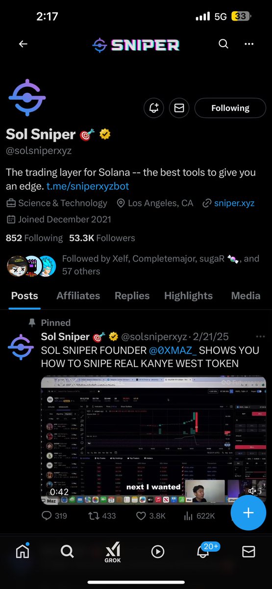 c3acked_crypto's tweet photo. Since the  crypto market is back up and there’s bound to be a lot of runners coming thought I’d drop some sauce 

Here’s how to snipe CA from X

Go to sol sniper on x download their telegram bot 

Next fund your wallet and go to X Snipes or type in /snipex @solsniperxyz https://t.co/UbkXbEzlJQ