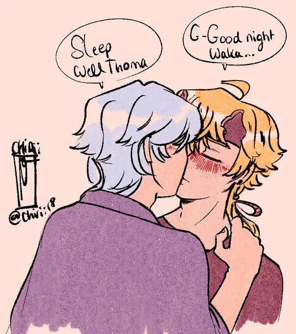Good night kiss #ayathoma #thomato #Ayato #thoma 
