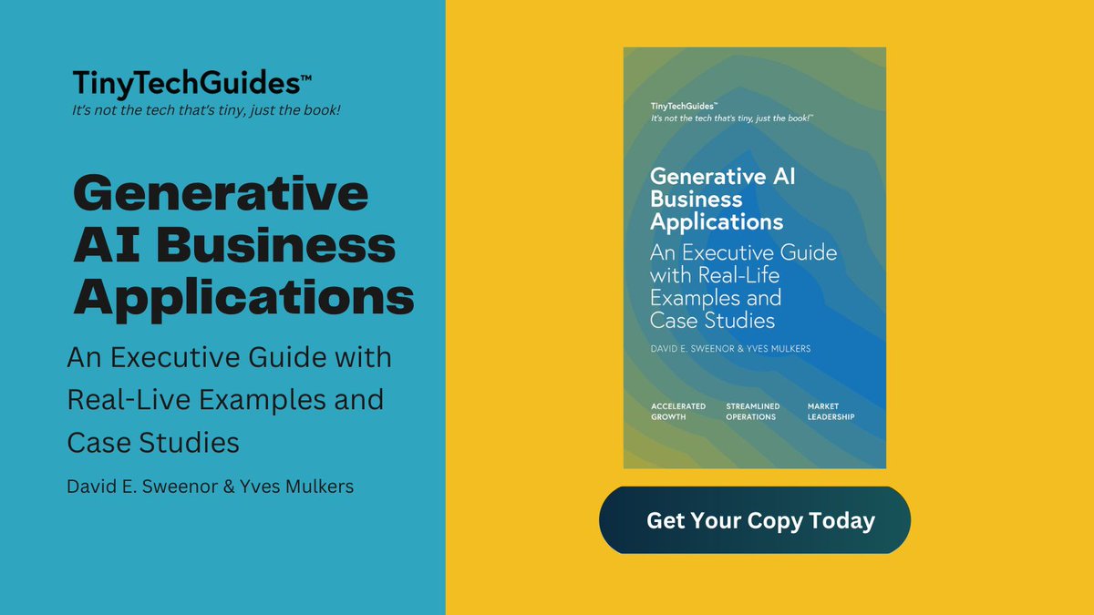DavidSweenor's tweet image. With #GartnerDA starting tomorrow, AI’s real-world business impact will be a major discussion. My book with @YvesMulkers, &apos;Generative AI Business Applications,&apos; covers practical strategies for AI adoption. How is your company applying Generative AI?&quot;
📖 buff.ly/SjI8Rrd