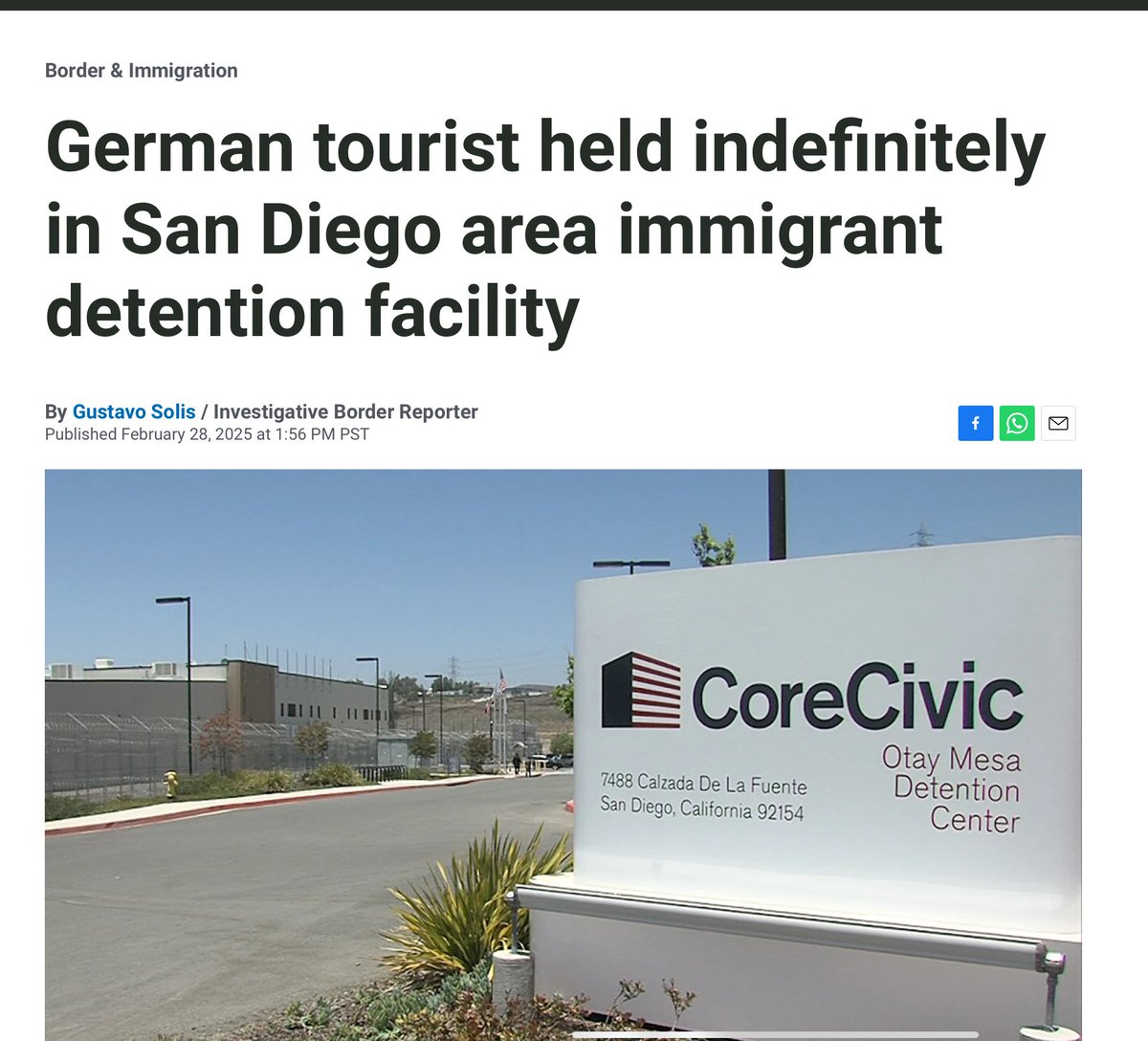 Do. Not. Come. Here. This woman had a return ticket to Berlin for February 15th, her German passport, a visa waiver. She is in ICE detention. Her friends couldn’t find her. Because ICE is detaining her, she missed her return flight to Germany.