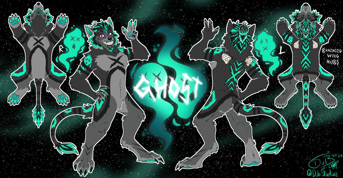 Ref Sheet for one of my boys. I've had him for a while collecting dust but finally got around to drawing him 👀👻