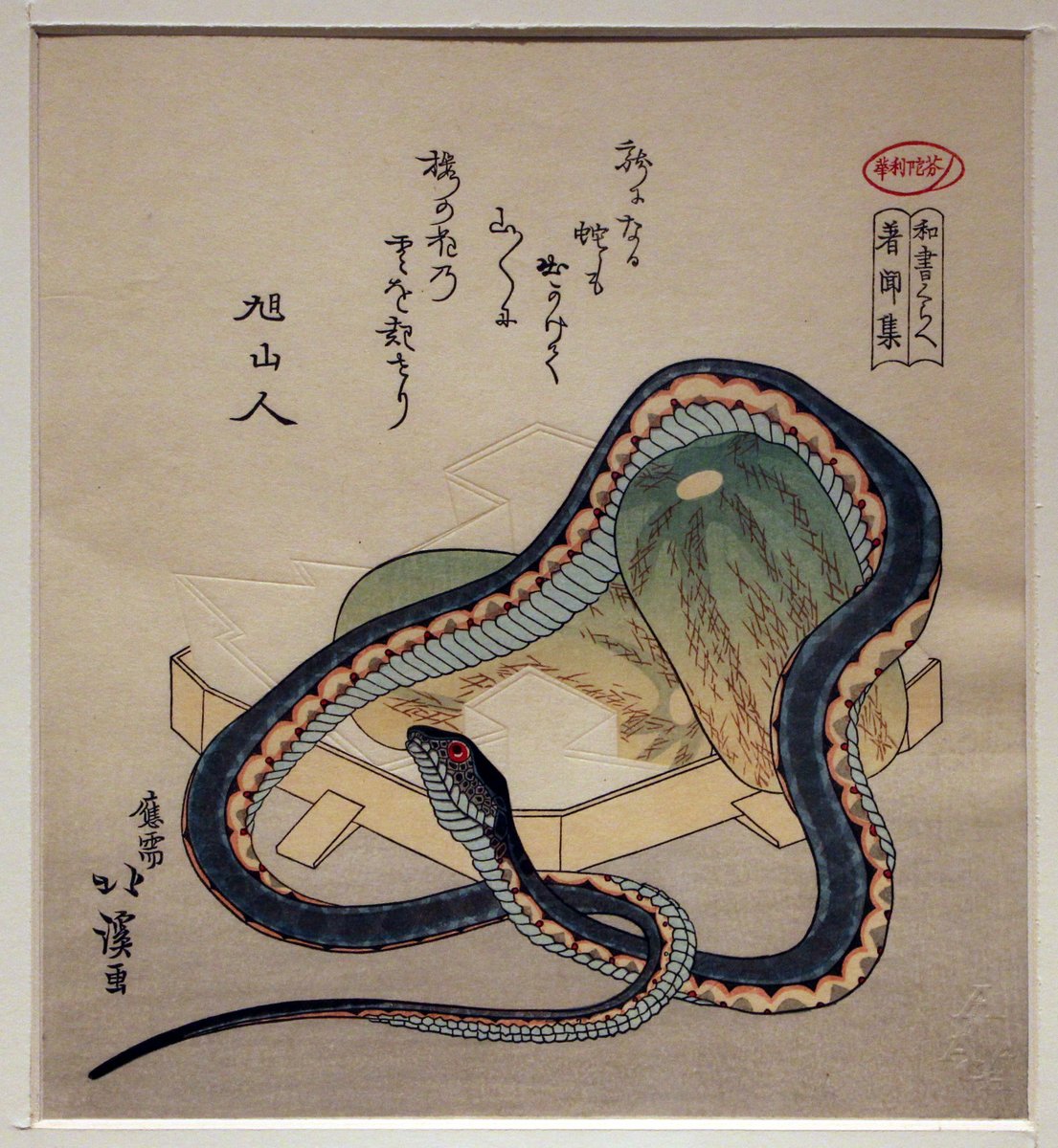 JapanTraCul's tweet photo. Watermelons and snake, by Totoya Hokkei, 19th century https://t.co/gjEH2f2mFV