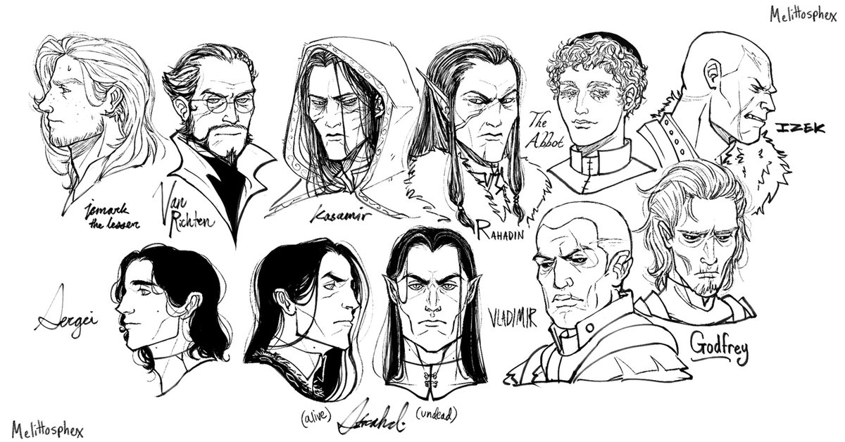 Male Curse of Strahd NPCs. Gonna paint em, ladies next
#curseofstrahd #dnd #art