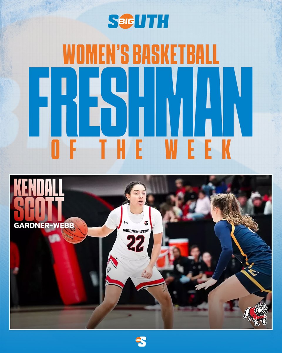 Big South Conference (@bigsouthsports) on Twitter photo She scored a career-high 2⃣5⃣ points vs. PC and averaged 18.5 points, 4.0 rebounds & 1.5 assists for the week. 👀
<a href="/GWU_WBK/">Gardner-Webb Women’s Basketball</a>'s Kendall Scott is the #BigSouthWBB Freshman of the Week! She scored a career-high 2⃣5⃣ points vs. PC and averaged 18.5 points, 4.0 rebounds & 1.5 assists for the week. 👀
<a href="/GWU_WBK/">Gardner-Webb Women’s Basketball</a>'s Kendall Scott is the #BigSouthWBB Freshman of the Week!