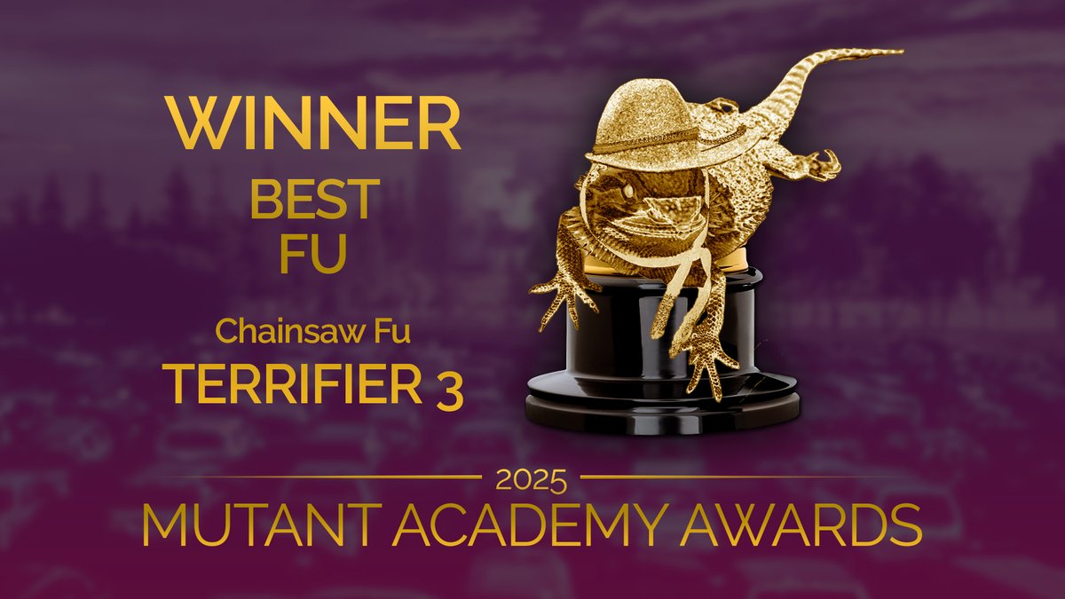 TheMutantFam's tweet image. And the Ernie for Best Fu goes to…

Chainsaw Fu from #Terrifier3!

@damienleone @TerrifierFilm 
#MutantAcademyAwards
#TheErnies #MutantFam
