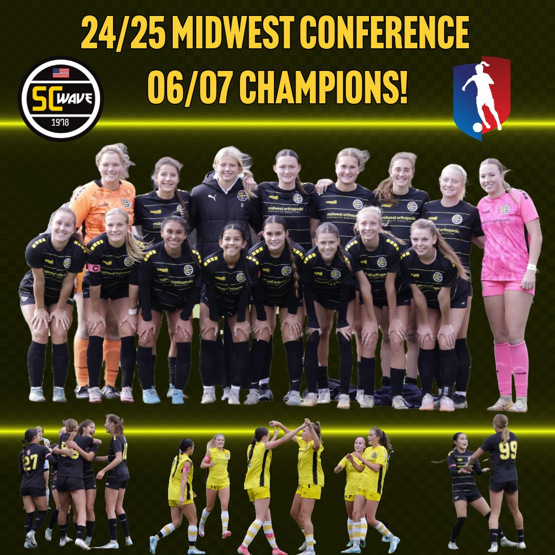 Congrats to the 2009 &amp; 06/07 groups for winning the Midwest Conference!

The groups will be competing in the Champions Cup next week at IMG Academy when they battle against some of the best in the country!

#NotDoneYet
#SCWave