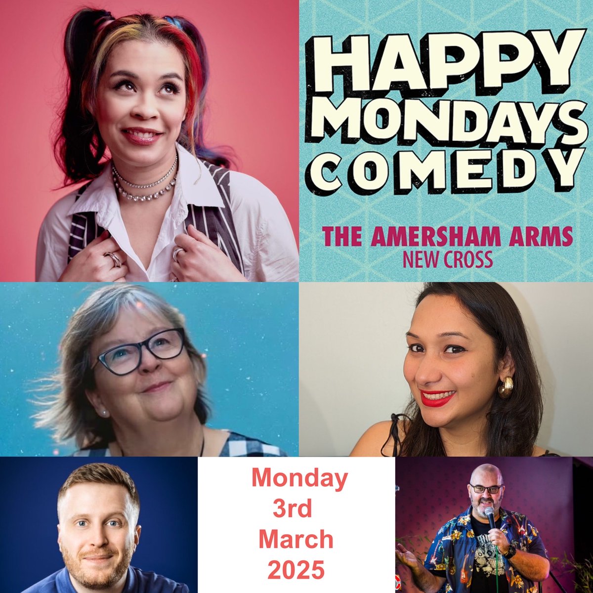 Very excited for Monday 3rd March Happy Mondays Comedy Show as we have a work in progress from hilarious ⁦⁦<a href="/rialinacom/">Ria Lina ⚜️</a>⁩ &amp; more Plus Optional Ticket which Includes a Donation to ⁦<a href="/lewishamfood/">Lewisham Foodbank</a>⁩

Tickets &amp; Info : link.dice.fm/fi2dN7IVpRb?sh… Pls RT
