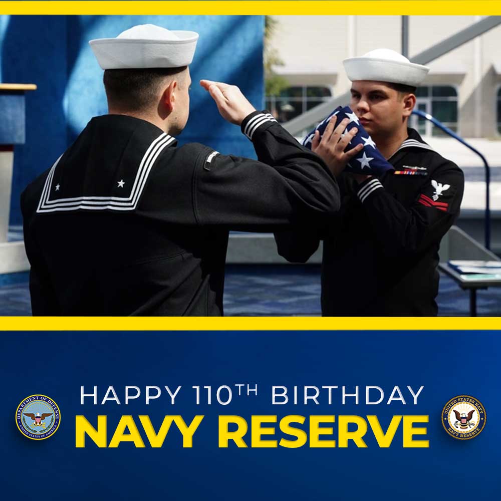 Department of Defense 🇺🇸 (@deptofdefense) on Twitter photo Happy 110th Birthday to the <a href="/navy_reserve/">Navy Reserve</a>!
Today, we celebrate over a century of dedicated service, commitment and resilience. Here’s to the brave men and women who stand ready to serve our nation. Happy 110th Birthday to the <a href="/navy_reserve/">Navy Reserve</a>!
Today, we celebrate over a century of dedicated service, commitment and resilience. Here’s to the brave men and women who stand ready to serve our nation.
