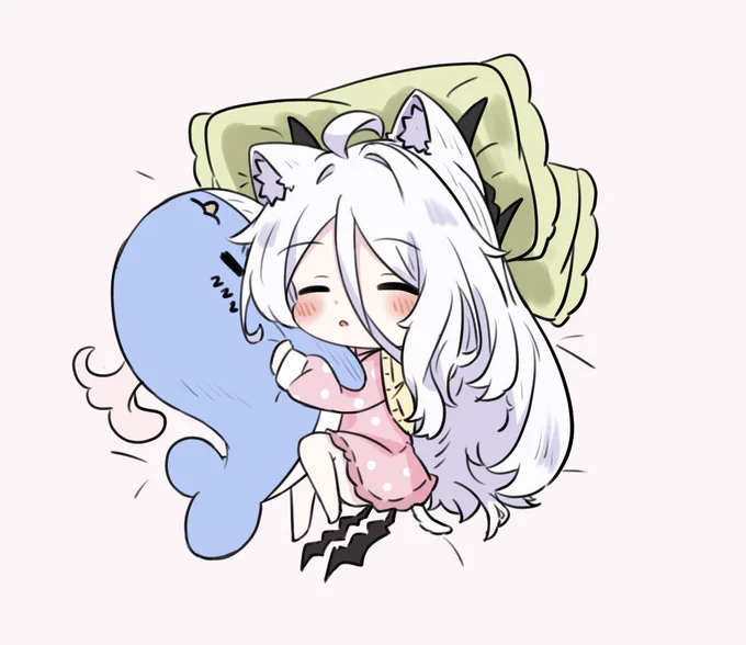 ホシノちゃんから借りたクジラのぬいぐるみ～ 