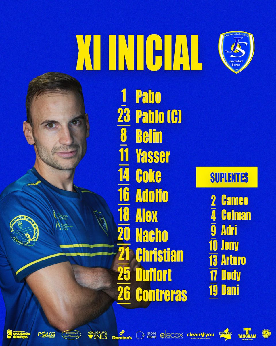 XI INICIAL ⚔️📋
Senior A masculino
🆚 <a href="/CdDaganzo/">CD Daganzo</a> 
🕰️ 17:00
📍 Daganzo