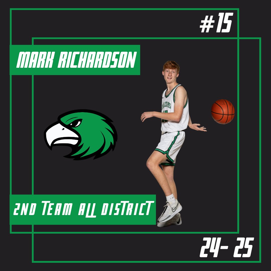 Congratulations to Mark Richardson for receiving 2nd Team All District honors in District 9-4A Region 2.