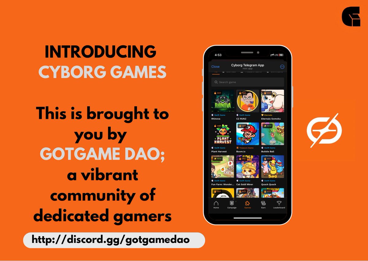 Brainard (@brainardscoles) on Twitter photo It’s Sunday evening, and instead of heading to the beach to chill, I’ve got something even more relaxing for you.
Check out <a href="/GameOnCyborg/">Game On Cyborg</a> , a platform offering a variety of games
This is brought to you by <a href="/GotGame_DAO/">GotGame DAO</a> , a vibrant community of dedicated gamers 🎮
A mini 🧵 It’s Sunday evening, and instead of heading to the beach to chill, I’ve got something even more relaxing for you.
Check out <a href="/GameOnCyborg/">Game On Cyborg</a> , a platform offering a variety of games
This is brought to you by <a href="/GotGame_DAO/">GotGame DAO</a> , a vibrant community of dedicated gamers 🎮
A mini 🧵