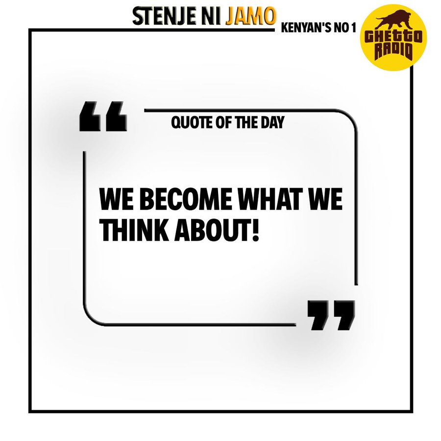 ANZA WIKI NA POSITIVE THOUGHTS, NA MAMBO ITAKUA POA.
Vile unathink ndiviyo itakuwa.  
#quoteoftheday 
#Inspire
#Brekko loading