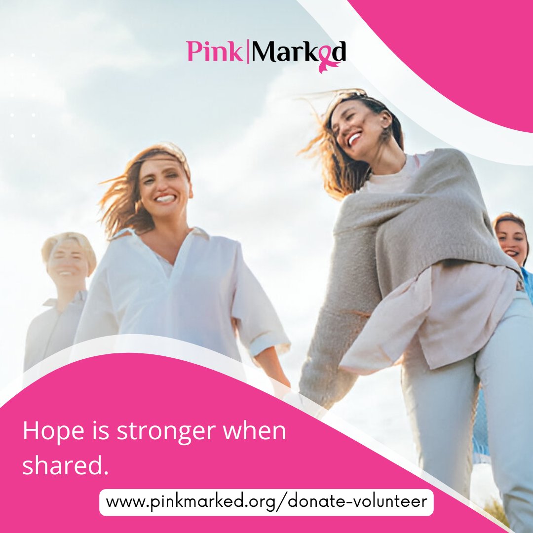 PinkMarked's tweet image. In the face of breast cancer, remember that hope is always within reach. When we come together, we can provide the support, love, and strength needed to overcome any challenge. 

pinkmarked.org/donate-volunte…
#pinkmarked
#HopeInUnity #BreastCancerAwareness