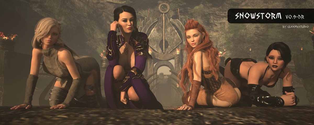The final release of SnowStorm v0.9-DR is available now! 
Featuring Nox, Yrsa, Lizgard, Astrid and also some new fantastic girls in the mysterious village of Yggdrasilheim. Enjoy ! Links in the profile 
#visualnovel #adultgames #3DCG #viking #3Dartist #IndieGameDev
