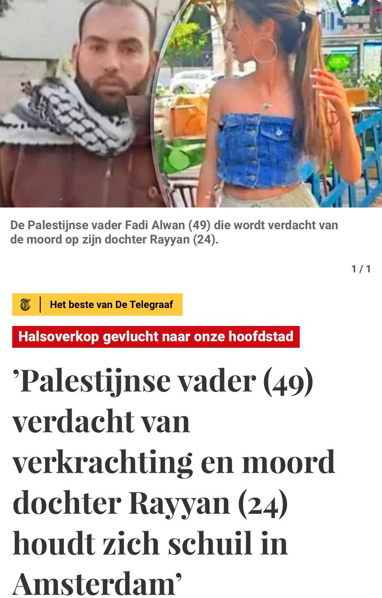 Natuurlijk ga je als Palestijnse smeerpijp die zijn eigen dochter verkrachtte en afslachtte snel naar Amsterdam. Waar anders kun je als verwerpelijk barbaars oermonster rekenen op ál het cultuurrelativisme dat nodig is om jouw ondenkbare perverse oerdriften wit te wassen,
