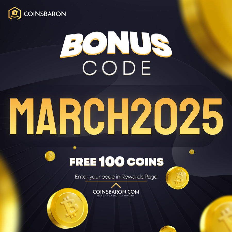 CODE DROP🔥

We have a small surprise for you. 100 coins for the first 100 people!💯

What to do to get it? 🎯

Just two steps:
1️⃣ Go to the website and register through this link -> coinsbaron.com
2️⃣ In the rewards tab, enter the code: „MARCH2025”

Enjoy! 🎁

#promocode