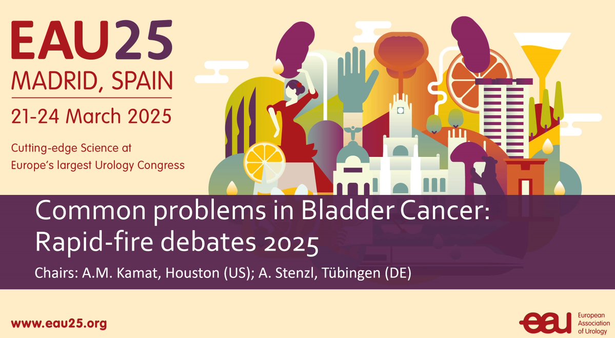 Ashish M. Kamat, MD, MBBS (@urodocash) on Twitter photo Join us March 21st for the 8th edition of Rapid Fire Debates in #BladderCancer #EAU2025 #EAU25
<a href="/Uroweb/">European Association of Urology (EAU)</a> <a href="/joanfundi/">Joan Palou Redorta</a> <a href="/GGiannarini/">Gianluca Giannarini</a> <a href="/LAUrology_NL/">Laura S. Mertens</a> <a href="/paolo_gontero/">Paolo Gontero</a> <a href="/carme_mir1/">Carme Mir</a> <a href="/BenjaminPradere/">Benjamin Pradere</a> <a href="/UroMoschini/">Marco Moschini</a> <a href="/UroLiedberg/">fredrik liedberg</a> <a href="/MarekBabjuk/">Marek Babjuk</a> <a href="/shilpaonc/">Shilpa Gupta</a> <a href="/DrFelixGuerrero/">Félix Guerrero-Ramos</a> <a href="/JimCatto/">jim catto</a> <a href="/AndreaNecchi/">Andrea Necchi</a> Join us March 21st for the 8th edition of Rapid Fire Debates in #BladderCancer #EAU2025 #EAU25
<a href="/Uroweb/">European Association of Urology (EAU)</a> <a href="/joanfundi/">Joan Palou Redorta</a> <a href="/GGiannarini/">Gianluca Giannarini</a> <a href="/LAUrology_NL/">Laura S. Mertens</a> <a href="/paolo_gontero/">Paolo Gontero</a> <a href="/carme_mir1/">Carme Mir</a> <a href="/BenjaminPradere/">Benjamin Pradere</a> <a href="/UroMoschini/">Marco Moschini</a> <a href="/UroLiedberg/">fredrik liedberg</a> <a href="/MarekBabjuk/">Marek Babjuk</a> <a href="/shilpaonc/">Shilpa Gupta</a> <a href="/DrFelixGuerrero/">Félix Guerrero-Ramos</a> <a href="/JimCatto/">jim catto</a> <a href="/AndreaNecchi/">Andrea Necchi</a>