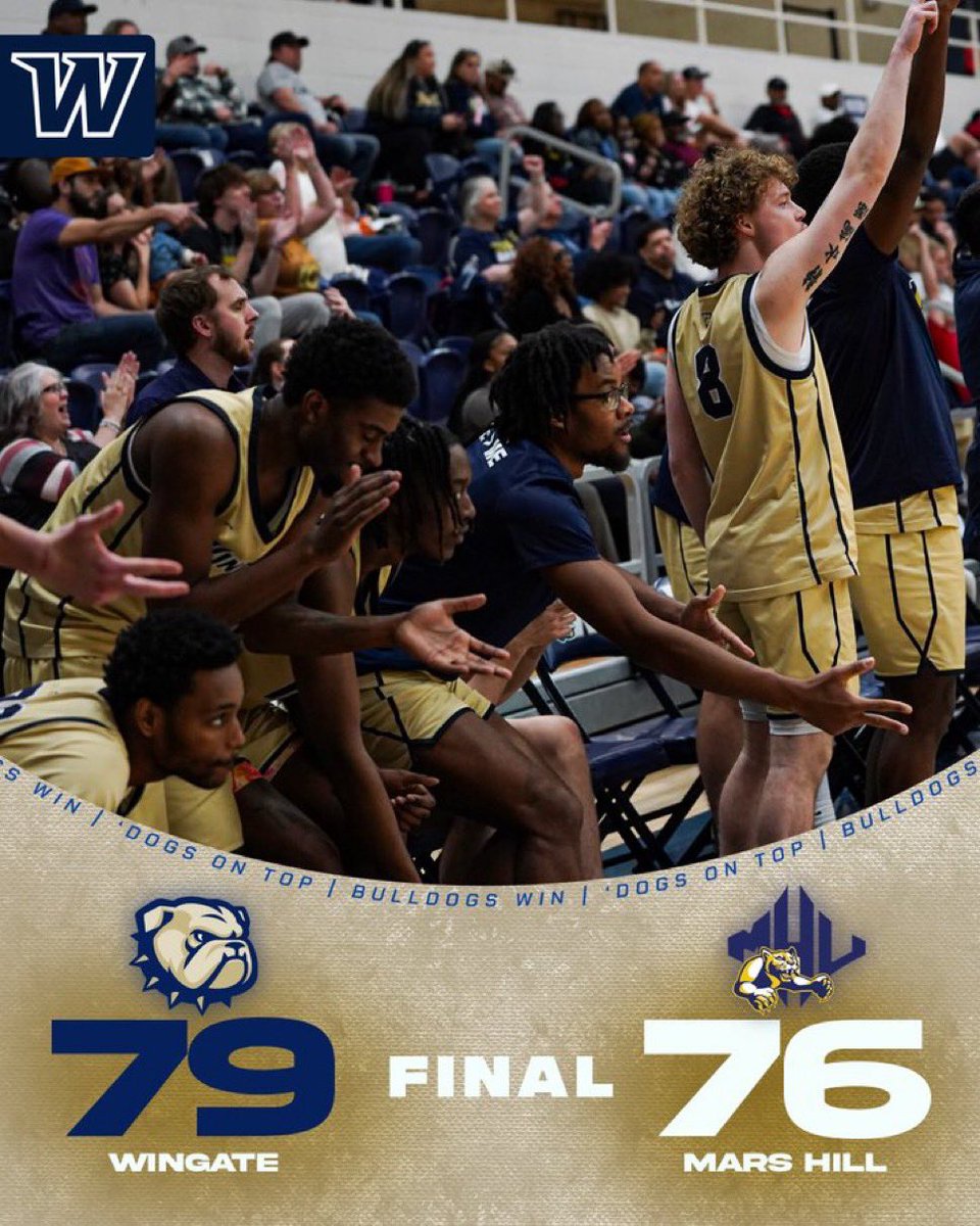 Wingate Men's BBall (@wingatembb) on Twitter photo BULLDOGS WIN!!!!!
<a href="/WingateMBB/">Wingate Men's BBall</a> closes out the regular season by erasing a 14-point deficit, with a Kendall Taylor three in the final seconds making the difference!
Taylor had 31 points, 11 rebounds & 9 assists to wrap up his incredible regular season
#OneDog BULLDOGS WIN!!!!!
<a href="/WingateMBB/">Wingate Men's BBall</a> closes out the regular season by erasing a 14-point deficit, with a Kendall Taylor three in the final seconds making the difference!
Taylor had 31 points, 11 rebounds & 9 assists to wrap up his incredible regular season
#OneDog