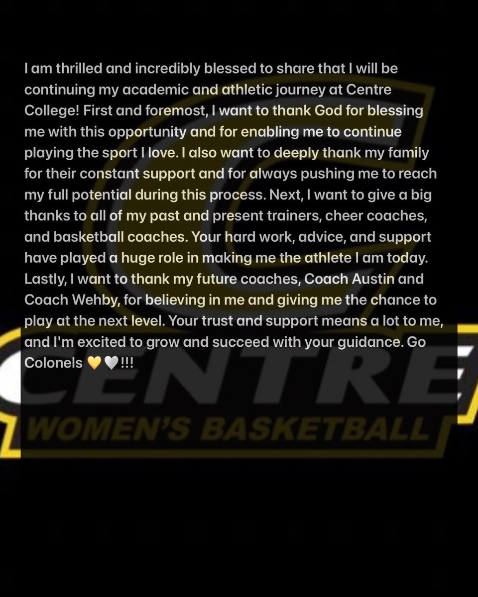 Here’s to the next 4 years! <a href="/CCWBasketball/">Centre Women’s Basketball</a> <a href="/LHSWBBall/">LHSWBB</a> <a href="/HLpreps/">Jared Peck</a> <a href="/PGHKentucky/">Prep Girls Hoops Kentucky</a>