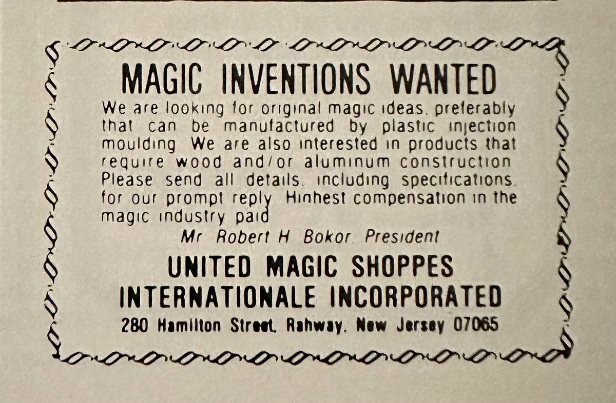 RoryWillats's tweet photo. “We are looking for original magic ideas, preferably that can be manufactured by plastic injection moulding.” https://t.co/K0ORTsReg8