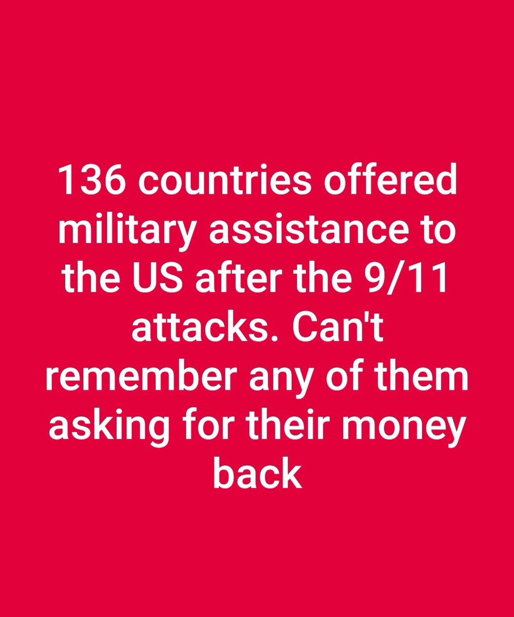 <a href="/ChrisDJackson/">Chris D. Jackson</a> How quickly the USA forgets.
The only time NATO article 5 was invoked… was to HELP THE USA… yet trump cries poor us… everybody is using us.