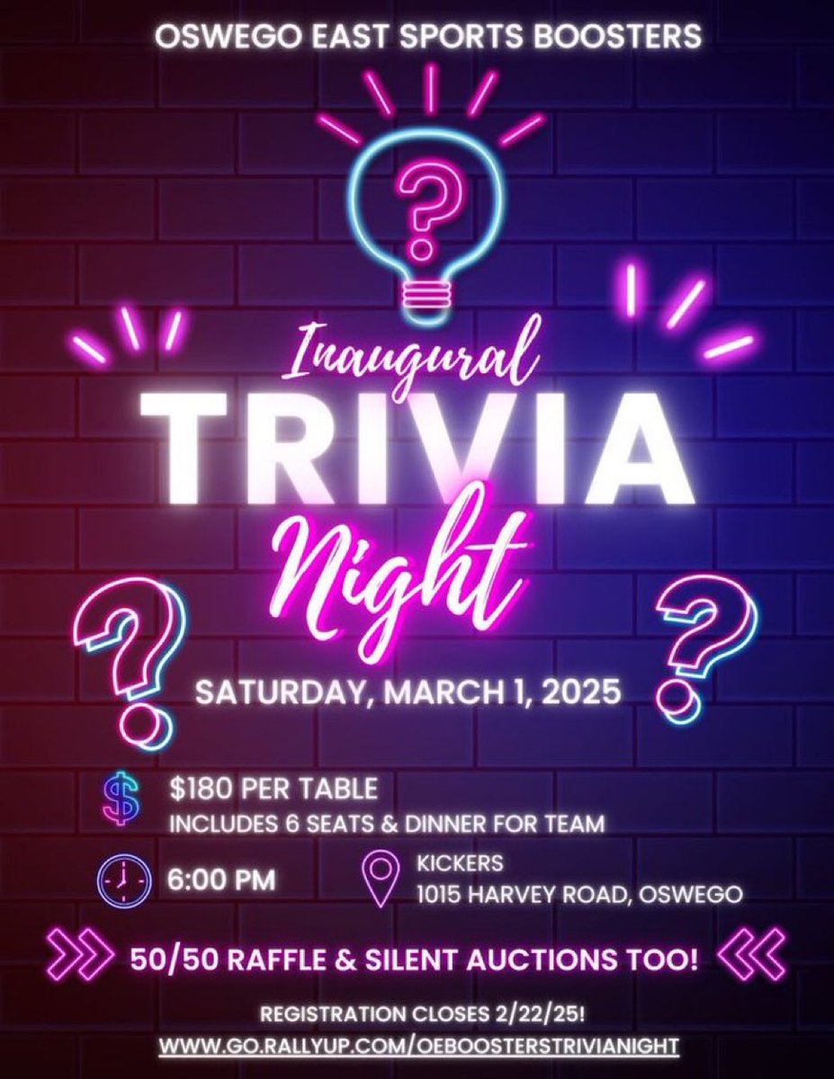 <a href="/OESportsBooster/">OEHS Sports Boosters</a> had a blast at Trivia night event yesterday. Will definitely be at the next one. You do not want to miss the next one