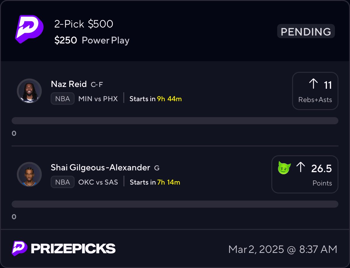 NBA POTD 🚨 If my parlay hits, I’ll send $50 via Cash App to one lucky person who likes and retweets this tweet! 🔥 Must like and retweet to enter. Let’s eat! 🍽️

#NBA #PrizePicks #Betting