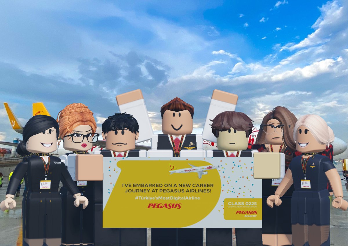 Congratulations! 🎉-- We are celebrating as Class 02251 has passed their necessary examinations and are embarking on a new career at Pegasus Airlines!

#ROBLOX #RoAviation #Turkiye
