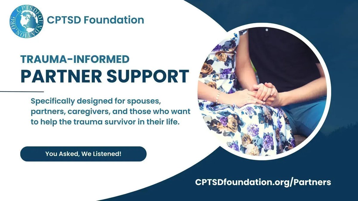 cptsdfoundation's tweet image. Trauma-Informed Partner Support is here!
If you’re a supportive partner, spouse, caregiver, family member, or friend of a trauma survivor. This program is for you! buff.ly/3uvqz4U
⏰ Sundays, 1:00 PM EST.

#HelpOthers #JourneyToWellness #traumainformedsupport