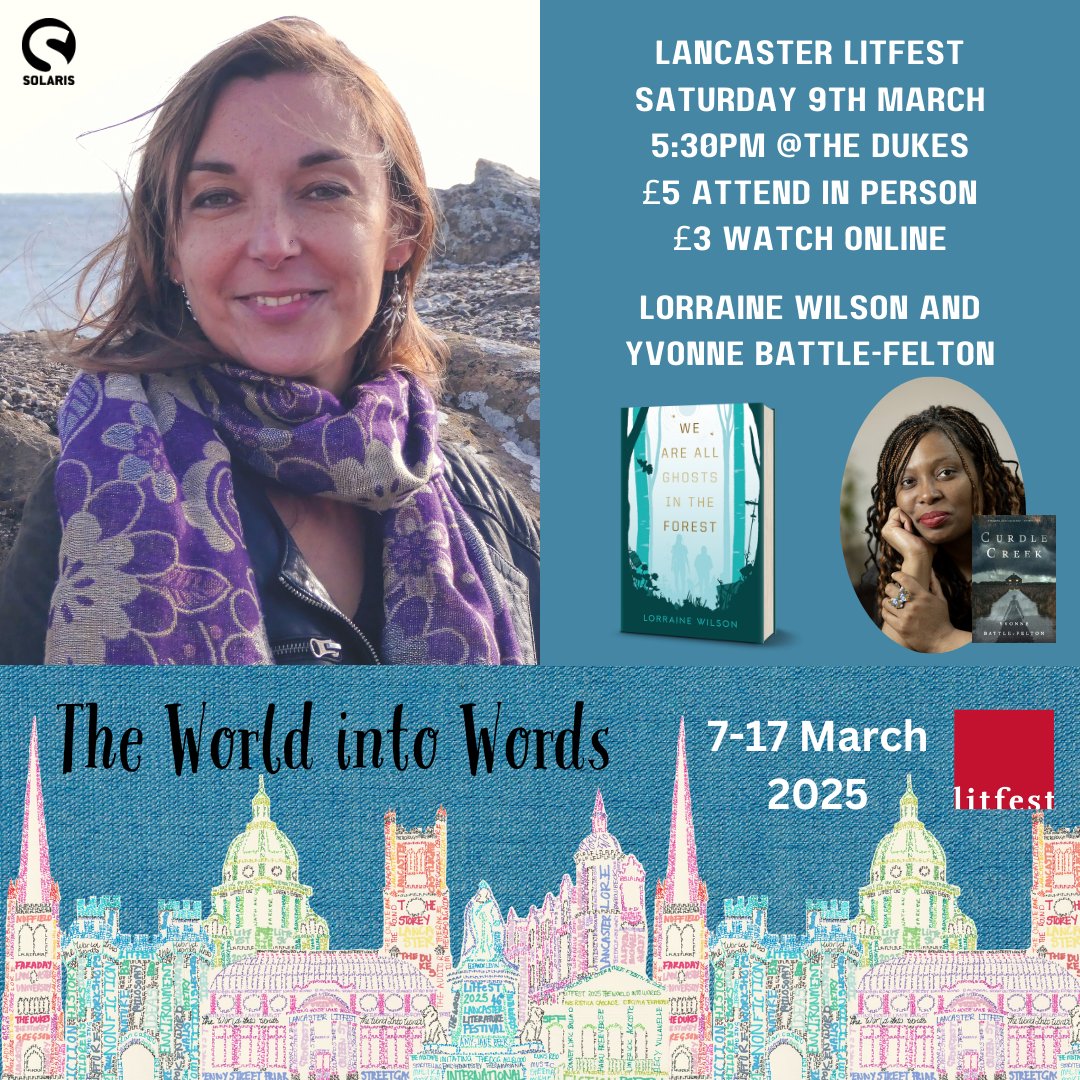 Solaris Books (@solarisbooks) on Twitter photo 🚨EVENT ALERT🚨
On Sunday 9th March at 5:30pm <a href="/TheDukesTheatre/">The Dukes Lancaster</a>, our very own <a href="/raine_clouds/">Dr Lorraine Wilson (mostly on Bluesky)</a> (WE ARE ALL GHOSTS IN THE FOREST), will be at the 46th Lancaster <a href="/Litfest/">Lancaster Litfest</a> in a superb double bill with <a href="/YBattleFelton/">Yvonne Battle-Felton</a>!
Attend in person (£5) or online (£3) geni.us/LF25YBFLW 🚨EVENT ALERT🚨
On Sunday 9th March at 5:30pm <a href="/TheDukesTheatre/">The Dukes Lancaster</a>, our very own <a href="/raine_clouds/">Dr Lorraine Wilson (mostly on Bluesky)</a> (WE ARE ALL GHOSTS IN THE FOREST), will be at the 46th Lancaster <a href="/Litfest/">Lancaster Litfest</a> in a superb double bill with <a href="/YBattleFelton/">Yvonne Battle-Felton</a>!
Attend in person (£5) or online (£3) geni.us/LF25YBFLW