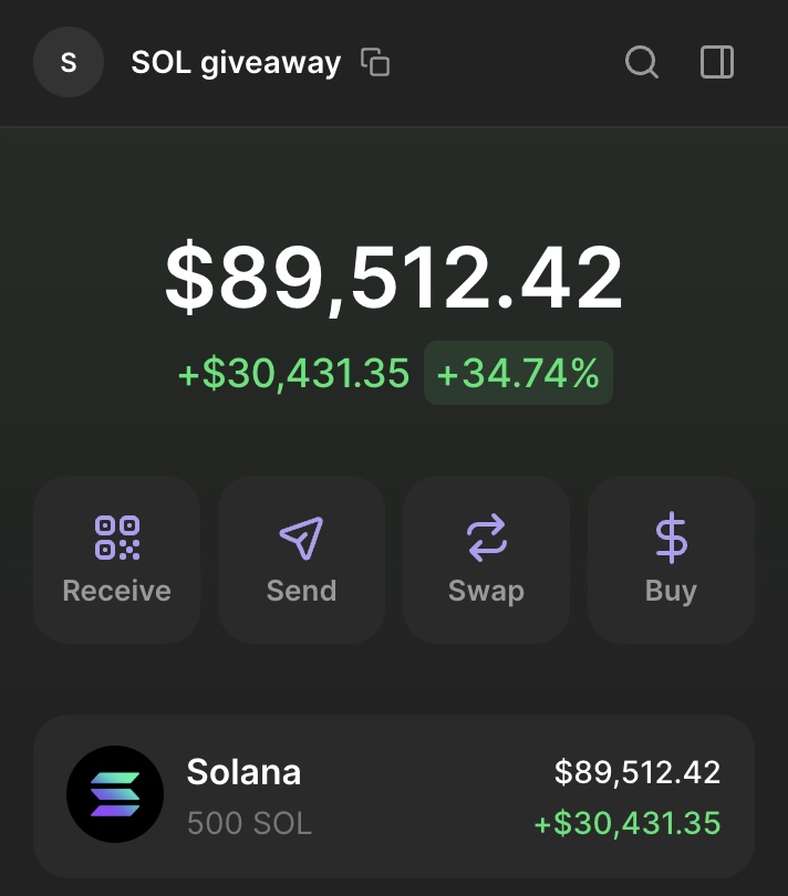 Giving away 500 $SOL to a lucky follower!

Trump approved SOL as US crypto reserve🚨

To celebrate this - I will giveaway 500 $SOL.

• Like &amp; RT
• Comment - "Me"

(Random winner in 24h, must be following)