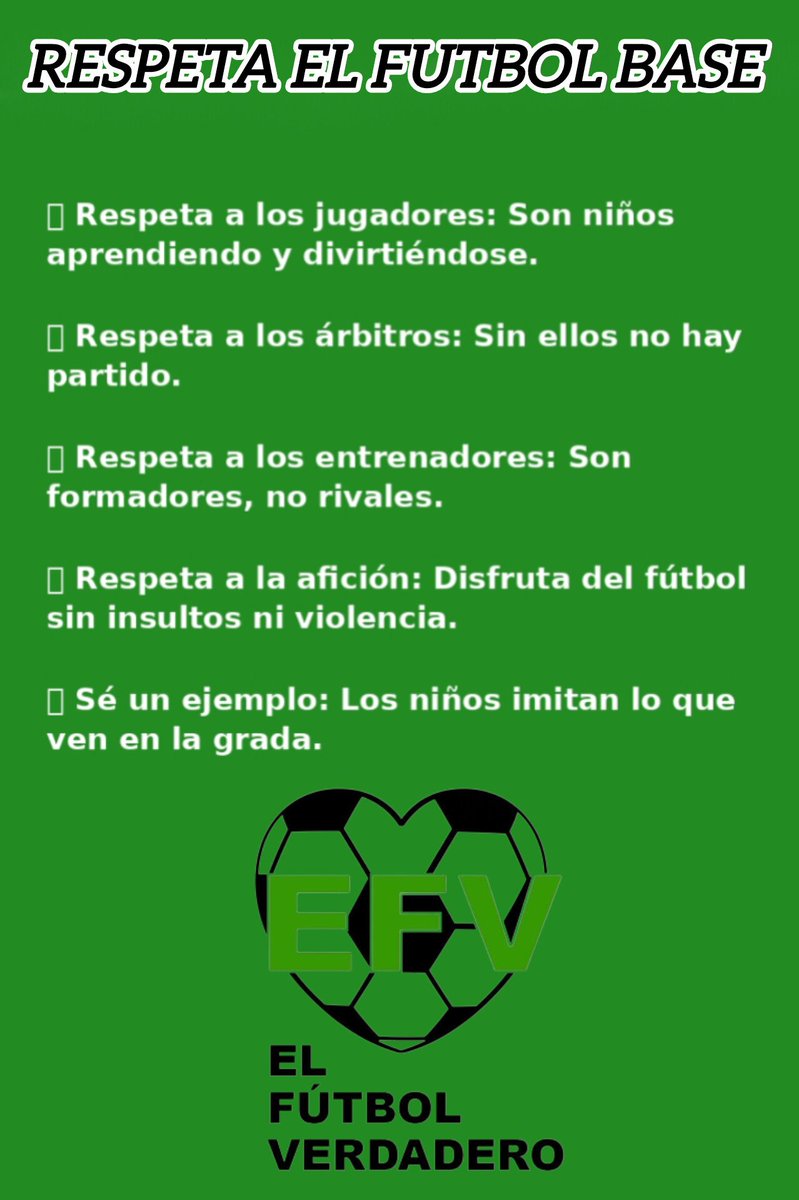 Quién se anima a poner este cartel en su campo , para que se vea que Futbolverdadero quiere ser participe de la mejora en el fútbol base!! Alguien se anima? Imprimidlo y ponedlo y mandar fotos!!!